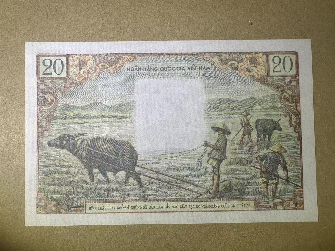 【Blue Auction】世界纸币精拍第782期——18级TOP拍卖/信誉/品质/专业/高效💫   【无47】南越 1956年20盾 芭蕉花 UNC-