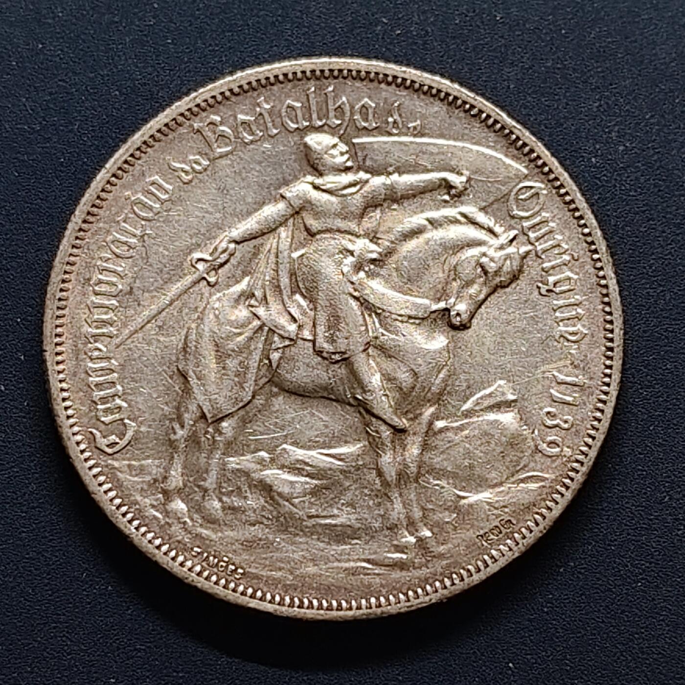 【全场包邮】纯粹捡漏拍501场-持续更新中 葡萄牙1928年10埃斯库多奥里基战役纪念银币【30毫米12.5克83.5%】