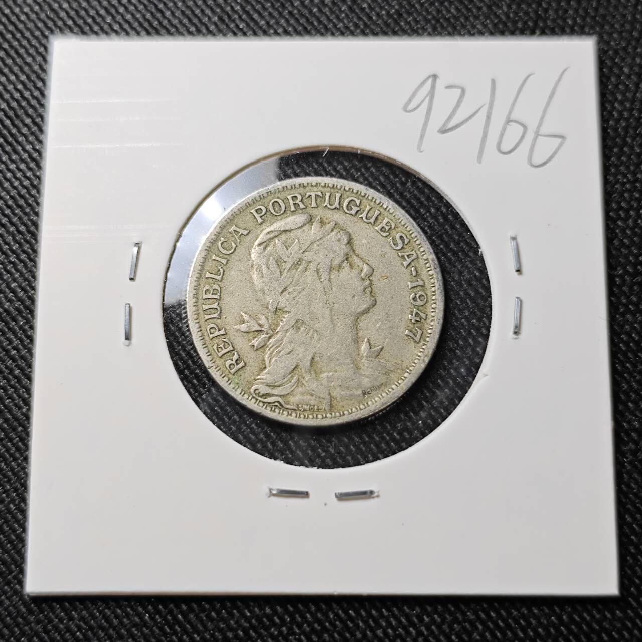 KK钱币收藏小铺  第392期  2月预留时间 周末发货  1947葡萄牙50分