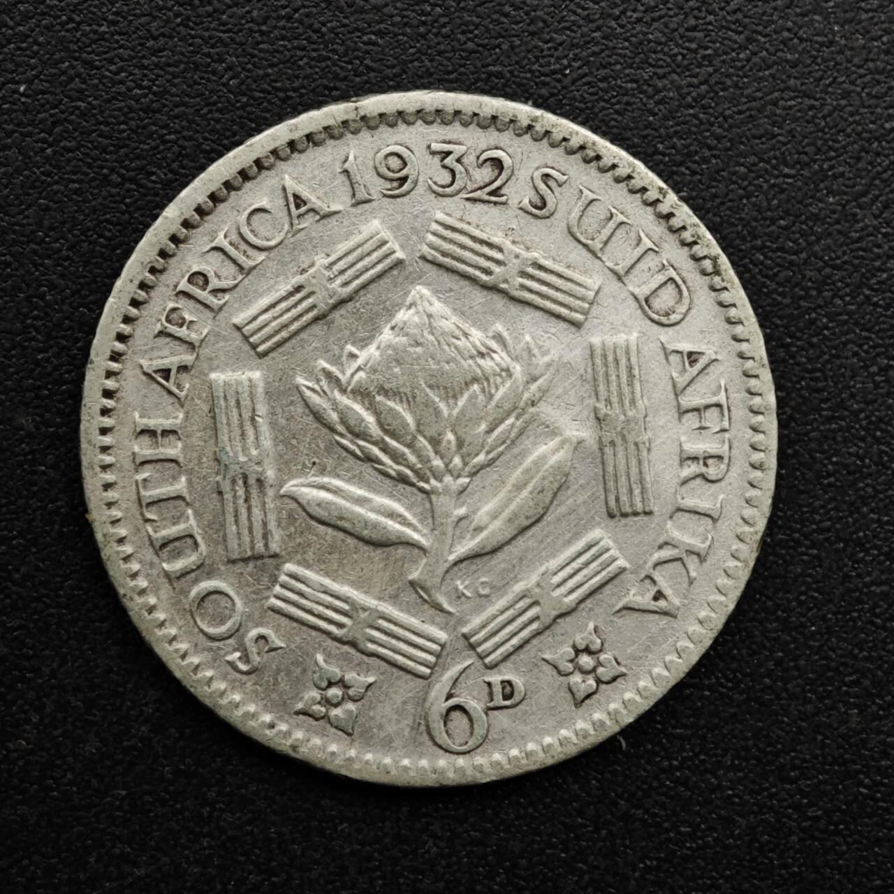 【淘币小摊】实时拍第八百六十三拍   小银币散币场   年前最后一周 之前的预留小年前全部发出 请更换最新收货地址  南非1932年乔治五世6便士银币