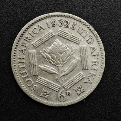 【淘币小摊】实时拍第八百六十三拍   小银币散币场   年前最后一周 之前的预留小年前全部发出 请更换最新收货地址  - 南非1932年乔治五世6便士银币