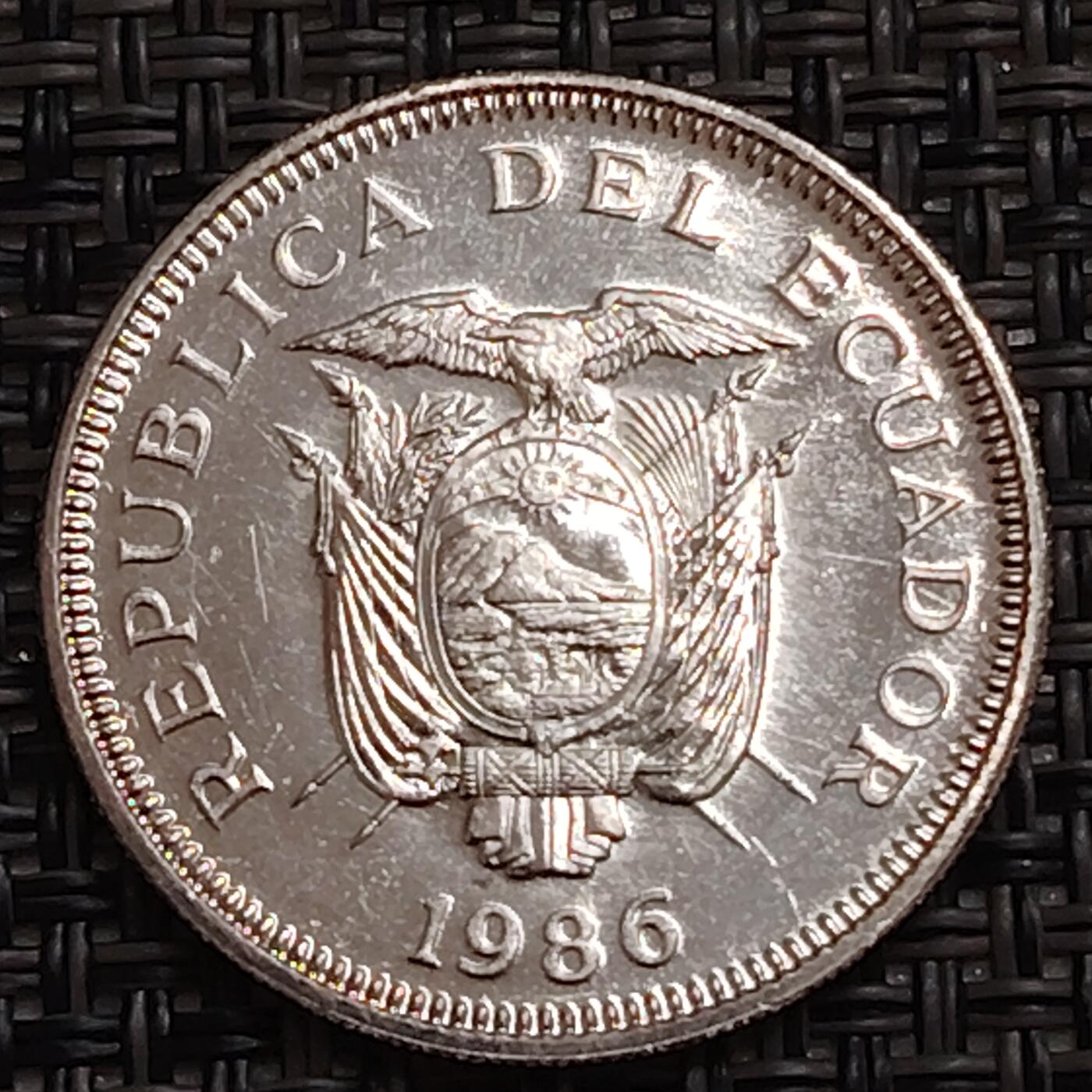 布加迪🐬～世界钱币(上海)🌾第 273 期 /  各国套币和散币 厄瓜多尔🇪🇨 1986年 1苏克雷