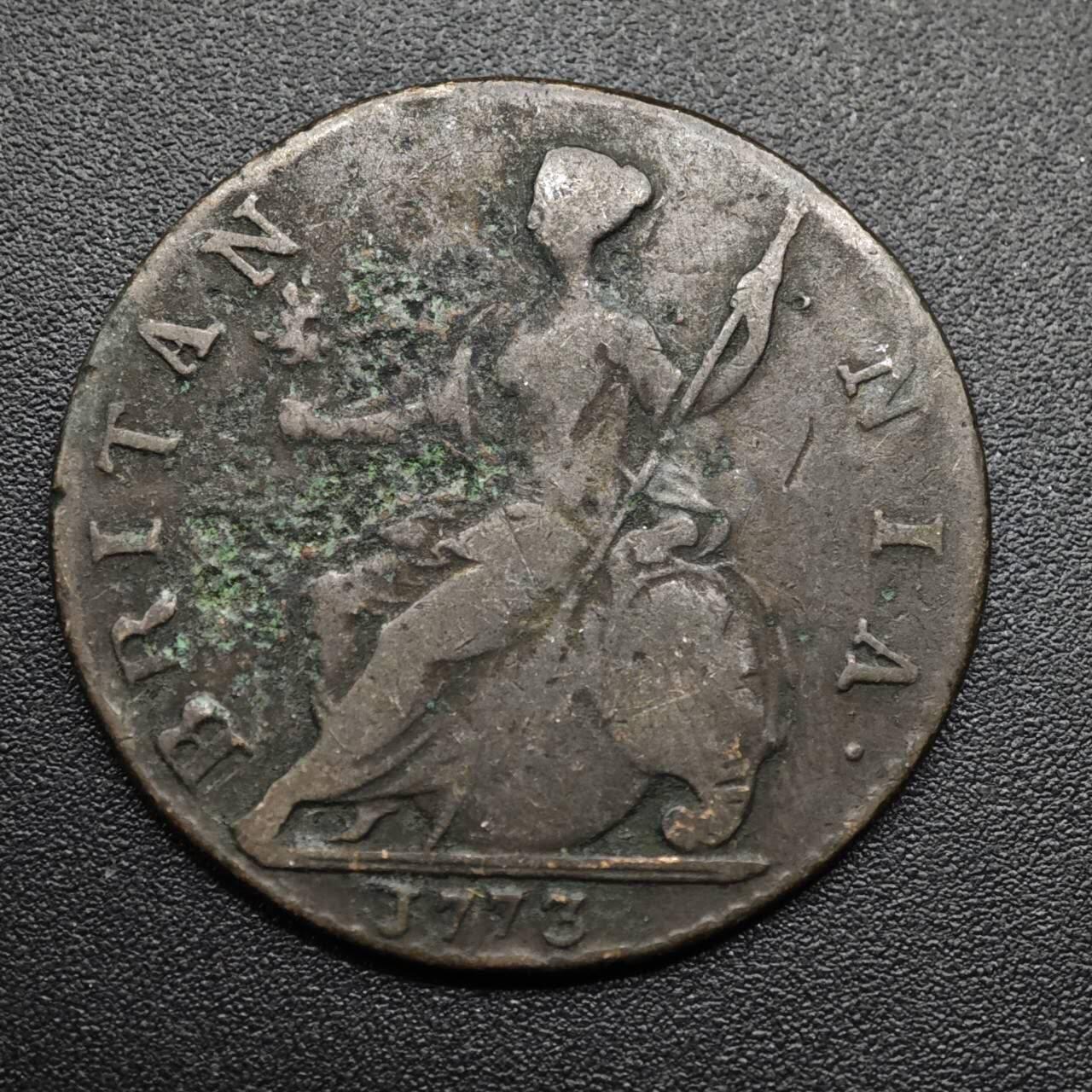 【淘币小摊】实时拍第八百六十三拍   小银币散币场   年前最后一周 之前的预留小年前全部发出 请更换最新收货地址  英国1773年乔治三世半便士铜币