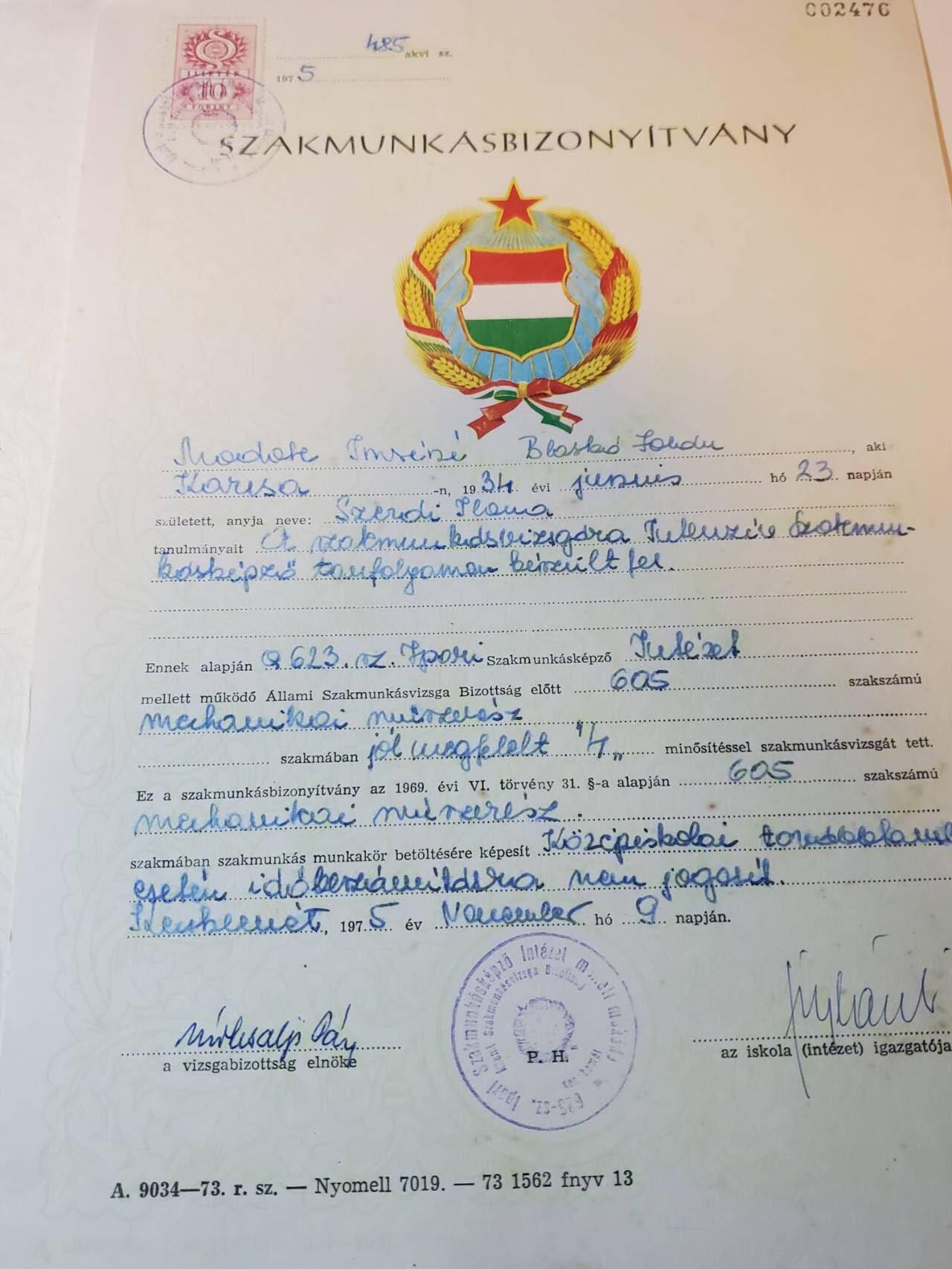 韵星假日军品类拍卖第三十九期暨默多克中校夫妇专场 -- Rimey Holidays Militaria Auction 39 & The Modoks Collection  匈牙利社会主义共和国社会主义建设专业工作证书一组两张