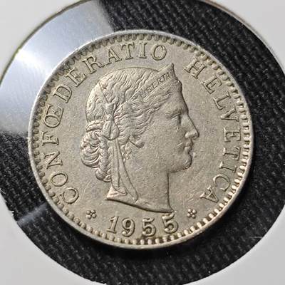 KK钱币收藏小铺  第392期  2月预留时间 周末发货 -  1955瑞士20分