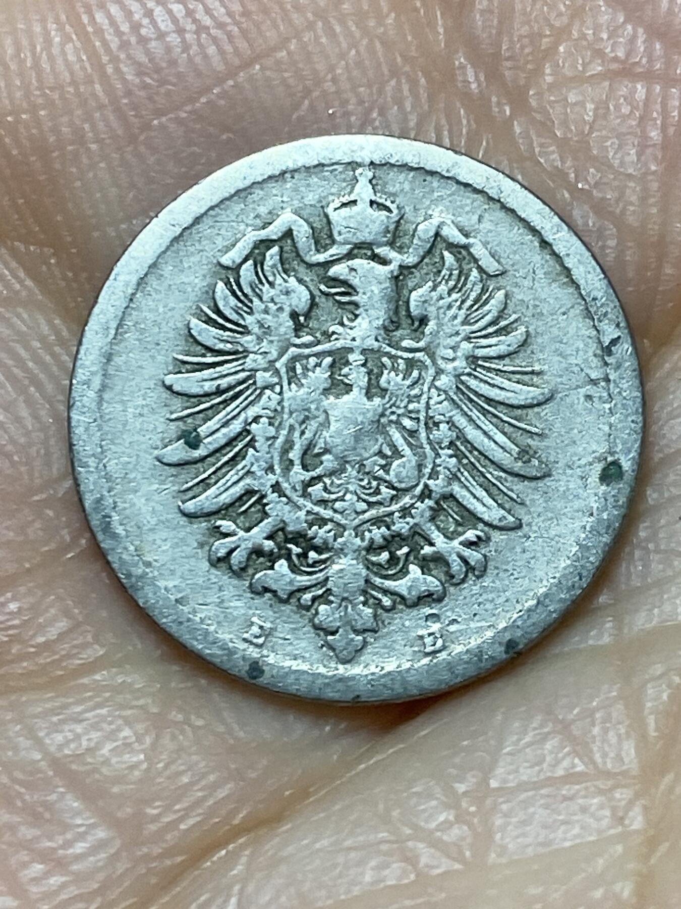 2026年第十九场(总第一百八十八场）外国好品散币场(免佣金) 少见早期年份厂标–德意志帝国1875年5芬尼(威廉一世时期，E标德累斯顿造)