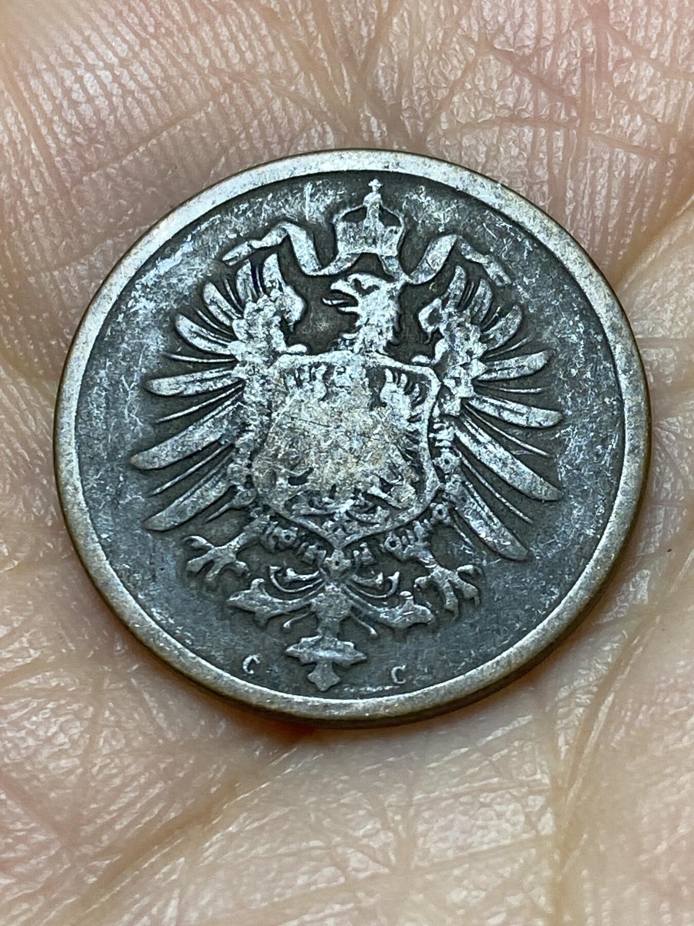 2026年第十九场(总第一百八十八场）外国好品散币场(免佣金) 少见早期年份厂标–德意志帝国1874年2芬尼(威廉一世时期，C标法兰克福造)