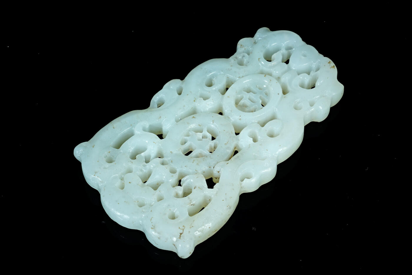 上海都达杂项专场十九（全场包邮） 和田玉籽料镂空精雕《吉祥》玉佩90-19