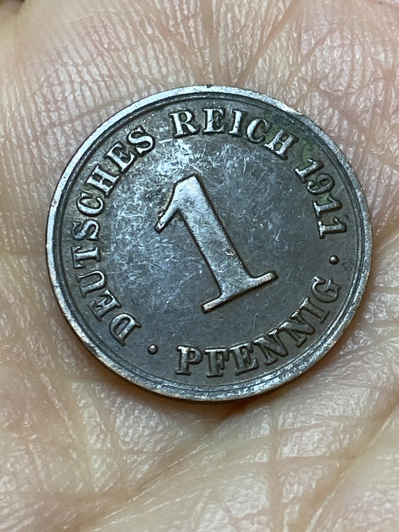 2026年第十九场(总第一百八十八场）外国好品散币场(免佣金) 德意志帝国1911年1芬尼(威廉二世时期，A标，柏林造)