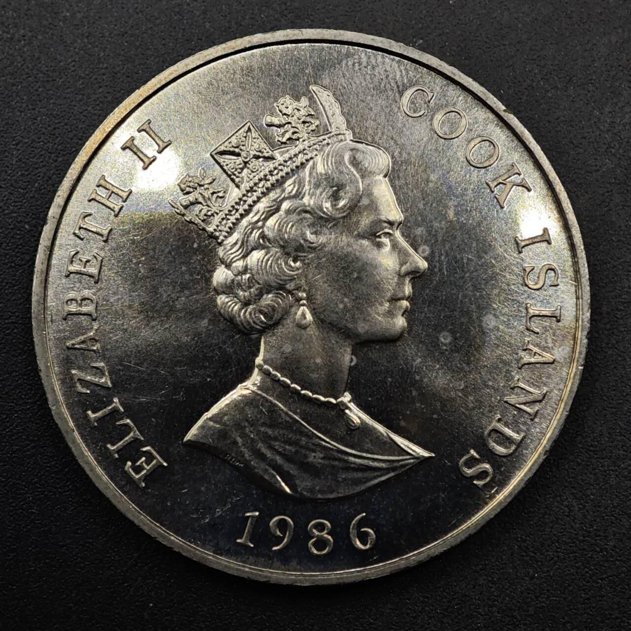 【淘币小摊】实时拍第八百六十三拍   小银币散币场   年前最后一周 之前的预留小年前全部发出 请更换最新收货地址  库克群岛1986年女王60周岁1元纪念币