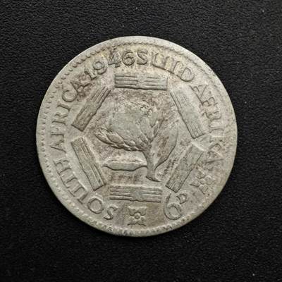 【淘币小摊】实时拍第八百六十三拍   小银币散币场   年前最后一周 之前的预留小年前全部发出 请更换最新收货地址  - 南非1946年乔治六世6便士银币