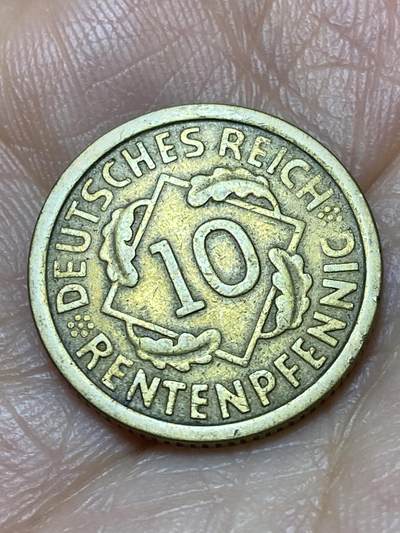 2026年第十九场(总第一百八十八场）外国好品散币场(免佣金) - 德意志魏玛共和国1924年10芬尼(RENTEN–地产抵押马克，A标柏林造，仅发行3年 )