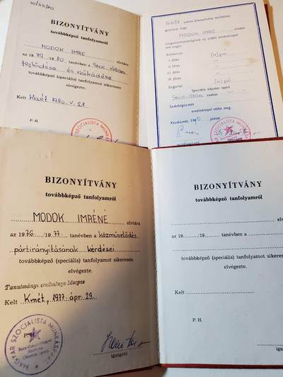 韵星假日军品类拍卖第三十九期暨默多克中校夫妇专场 -- Rimey Holidays Militaria Auction 39 & The Modoks Collection  - 匈牙利人民共和国默多克中校、默多克夫人完成党建通识教育、特殊教育证书一对