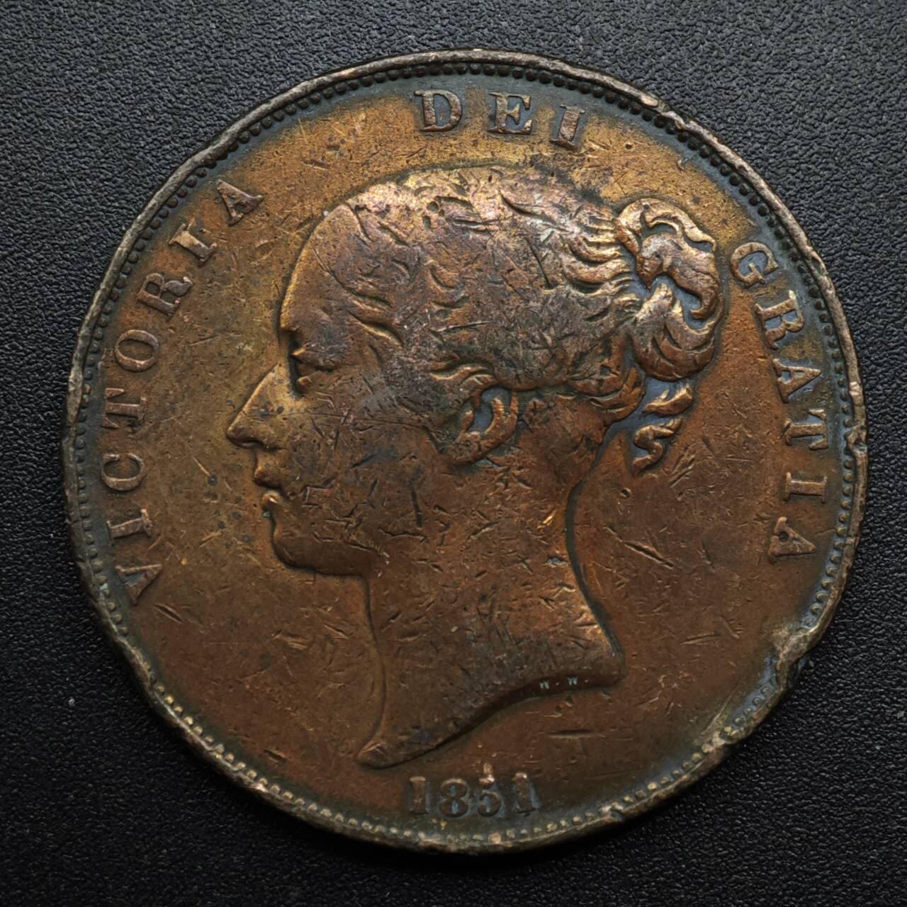 【淘币小摊】实时拍第八百六十三拍   小银币散币场   年前最后一周 之前的预留小年前全部发出 请更换最新收货地址  英国1851年维多利亚一便士铜币