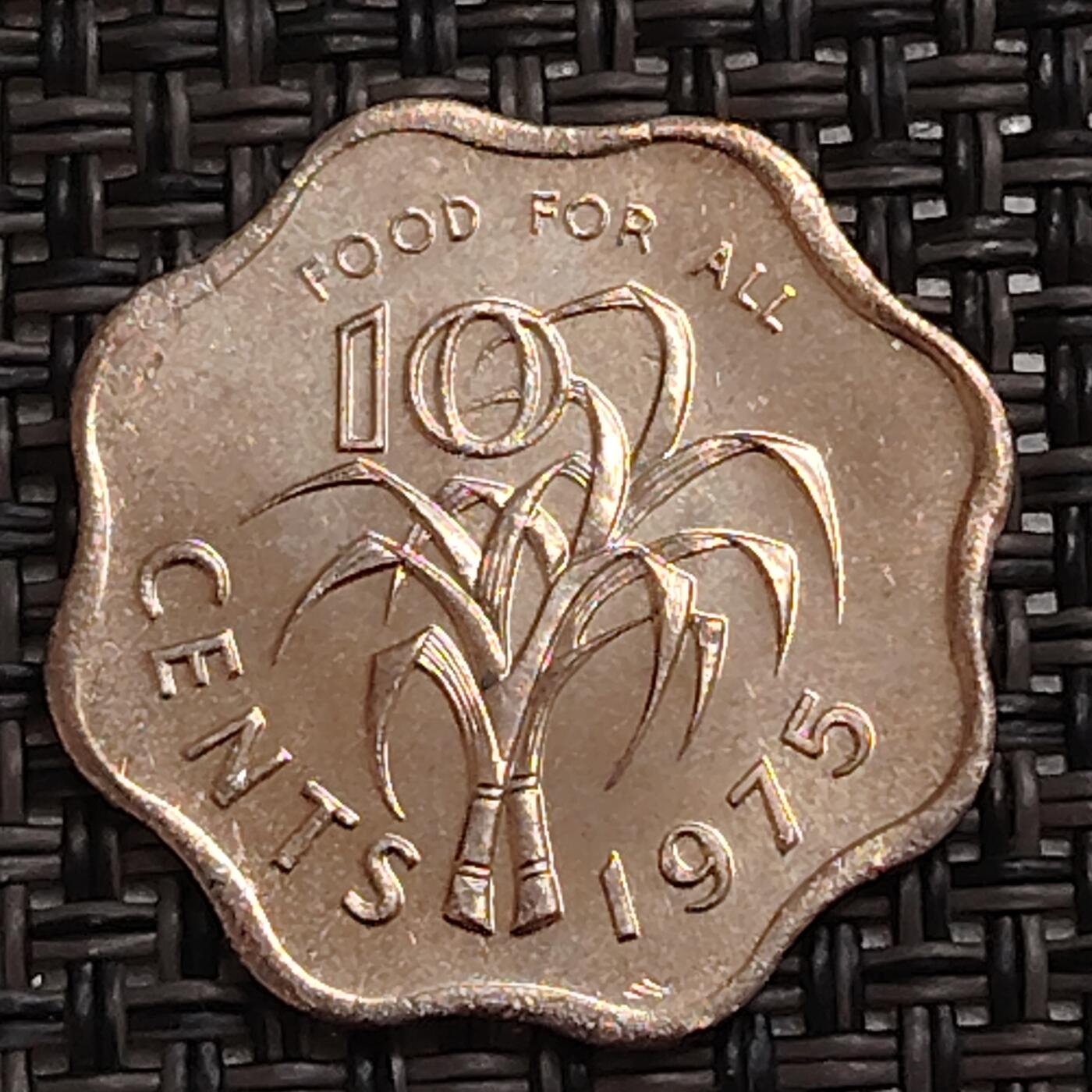 布加迪🐬～世界钱币(上海)🌾第 273 期 /  各国套币和散币 斯威士兰🇸🇿 1975年 10分