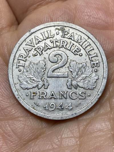 2026年第十九场(总第一百八十八场）外国好品散币场(免佣金) - 法国1944年2法郎(维希傀儡政府时期)