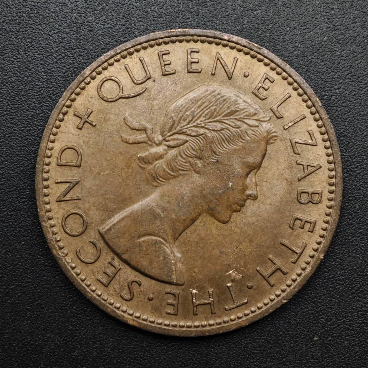 【淘币小摊】实时拍第八百六十三拍   小银币散币场   年前最后一周 之前的预留小年前全部发出 请更换最新收货地址  新西兰1964年伊丽莎白二世一便士铜币