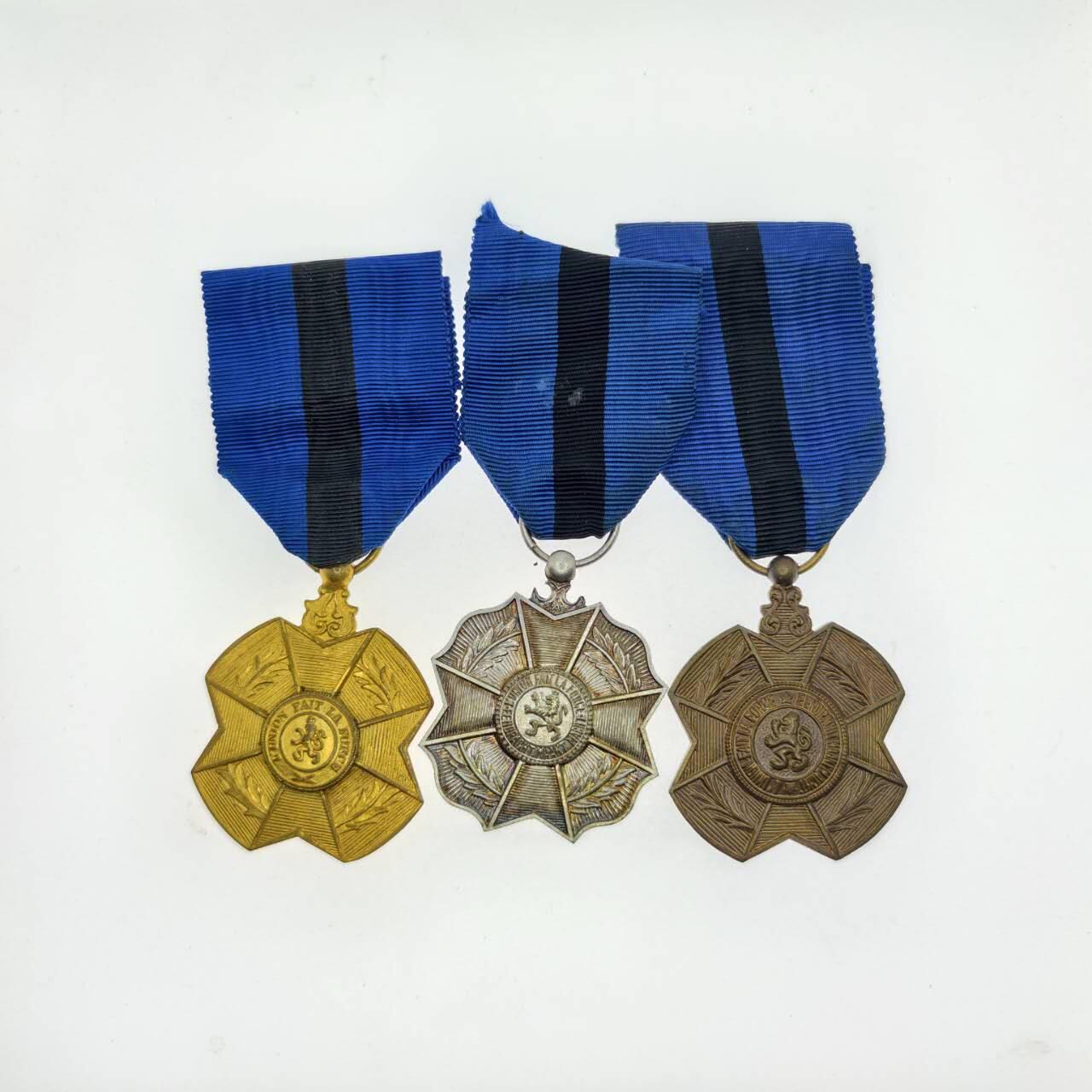 2026年2月8日拍卖 比利时利奥波德二世勋章，金银铜级奖章 一套