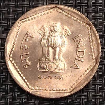 布加迪🐬～世界钱币(上海)🌾第 273 期 /  各国套币和散币 - 印度🇮🇳 1985年 1卢比