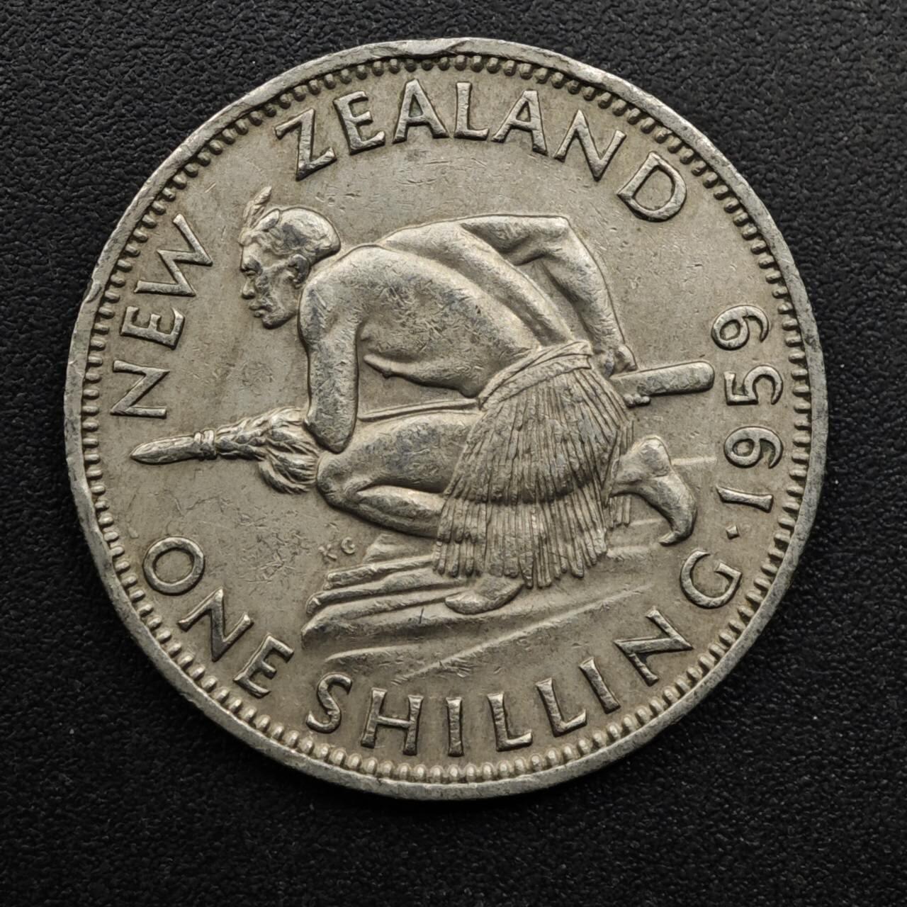 【淘币小摊】实时拍第八百六十三拍   小银币散币场   年前最后一周 之前的预留小年前全部发出 请更换最新收货地址  新西兰1959年伊丽莎白二世一先令镍币