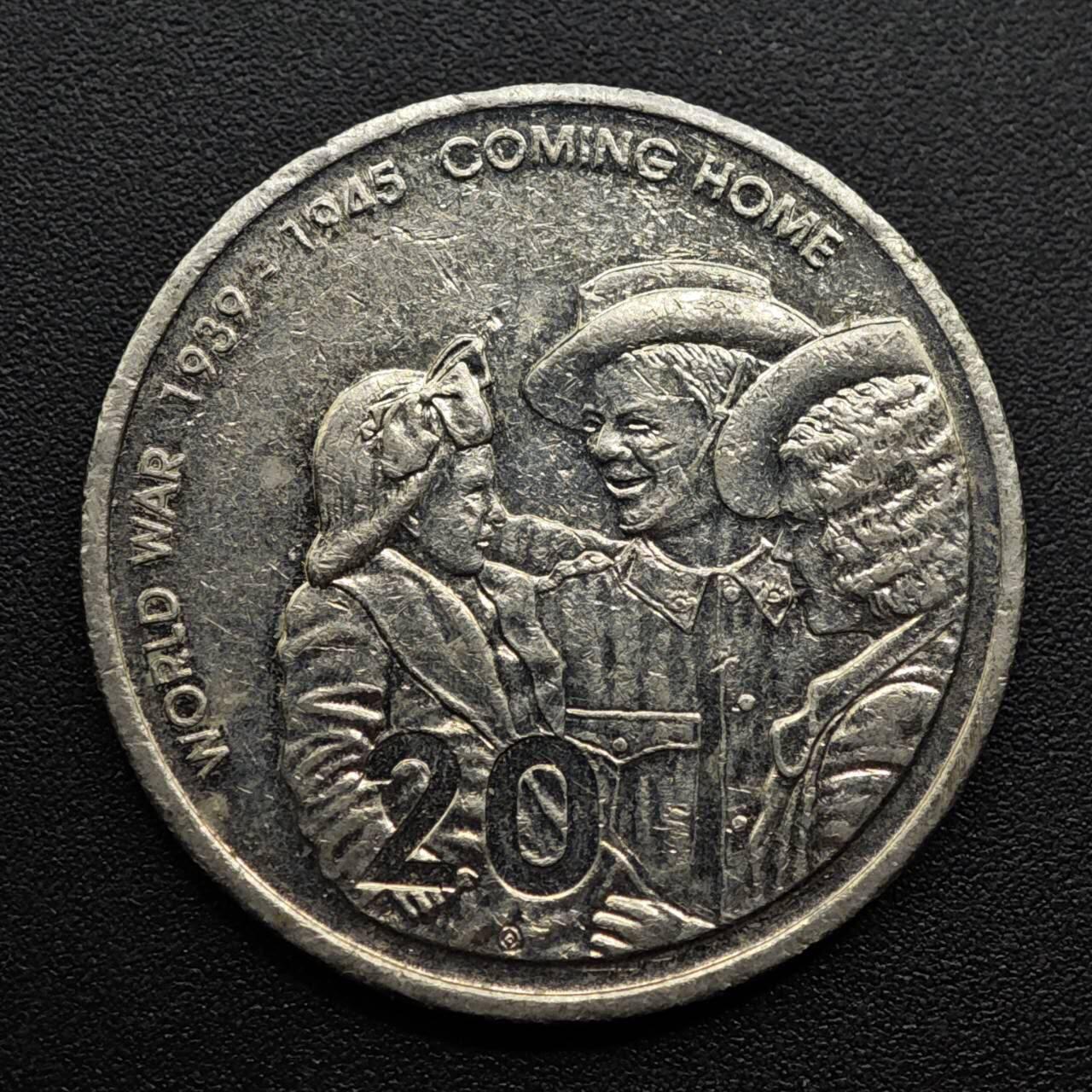 【淘币小摊】实时拍第八百六十三拍   小银币散币场   年前最后一周 之前的预留小年前全部发出 请更换最新收货地址  澳大利亚2005年二战50周年20分纪念币