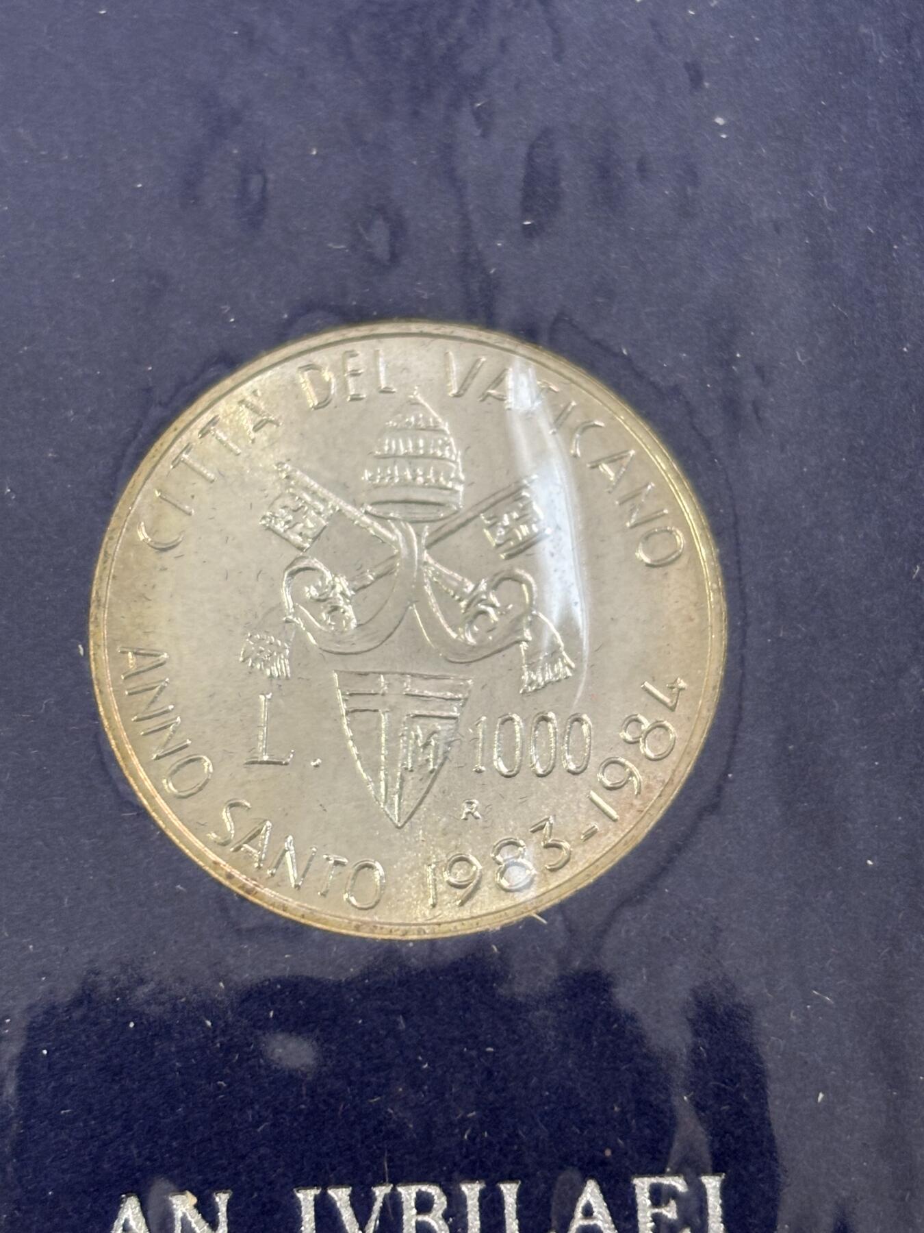 第190期拍卖 梵蒂冈1983-1984年500/1000里拉非流通银币 圣年 835银11/14.6克 套装