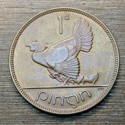 【本场4.12号发货】★第145★散币专场 不寄存，30包邮。不满30元，支付5元运费。《接受代拍 代送NGC评级》 - 10【无寄存】爱尔兰 1928年 母鸡带小鸡 1便士 铜币 带采光