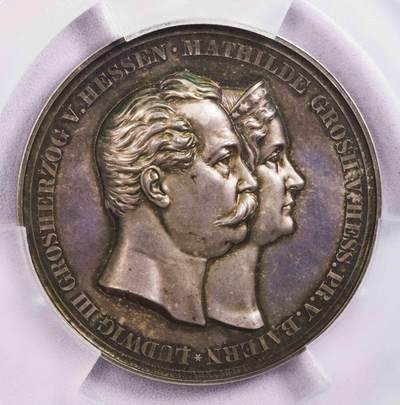 PCGS-SP64 1858黑森双头大银章 唯一冠军 - PCGS-SP64 1858黑森双头大银章 唯一冠军