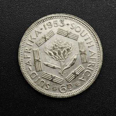 【淘币小摊】实时拍第八百六十三拍   小银币散币场   年前最后一周 之前的预留小年前全部发出 请更换最新收货地址  - 南非1953年伊丽莎白二世6便士银币