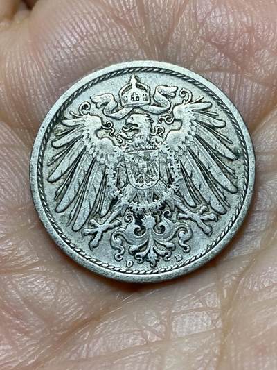 2026年第十九场(总第一百八十八场）外国好品散币场(免佣金) - 少见年份厂标–德意志帝国1909年10芬尼(威廉二世时期，D标慕尼黑造)
