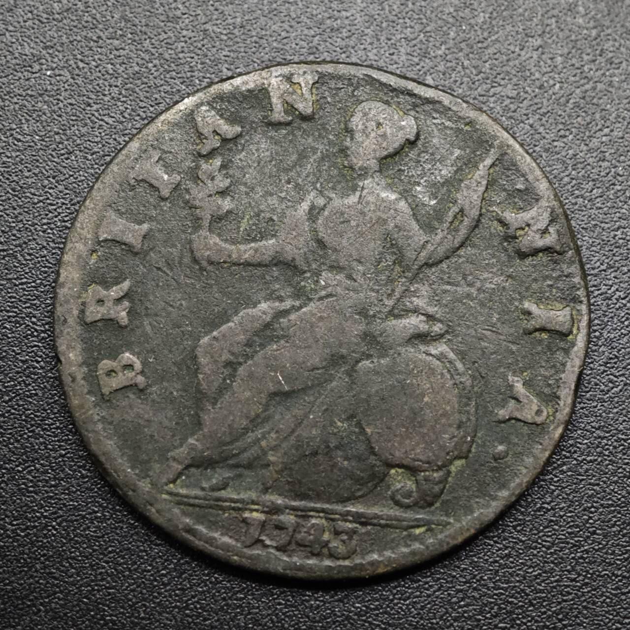 【淘币小摊】实时拍第八百六十三拍   小银币散币场   年前最后一周 之前的预留小年前全部发出 请更换最新收货地址  英国1743年乔治二世半便士铜币