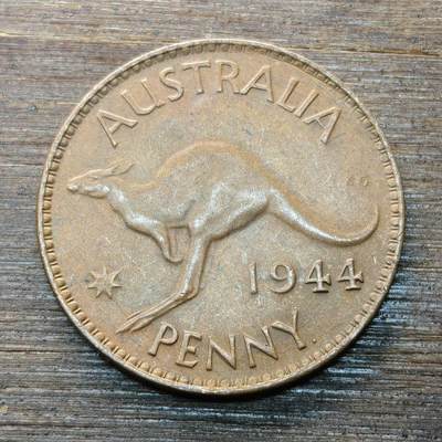 【本场4.12号发货】★第145★散币专场 不寄存，30包邮。不满30元，支付5元运费。《接受代拍 代送NGC评级》 - 52【无寄存】澳大利亚 1944年 乔治六世 1便士 