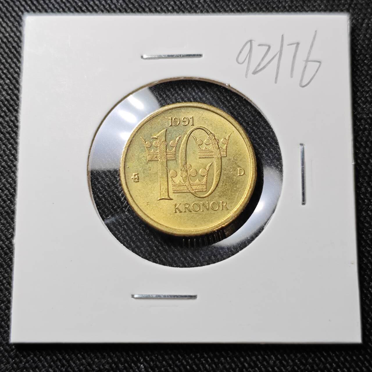 KK钱币收藏小铺  第392期  2月预留时间 周末发货  瑞典10克朗