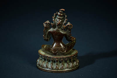 上海都达杂项专场四十七【全场包邮】  尼泊尔铜绿度母佛造像90-73