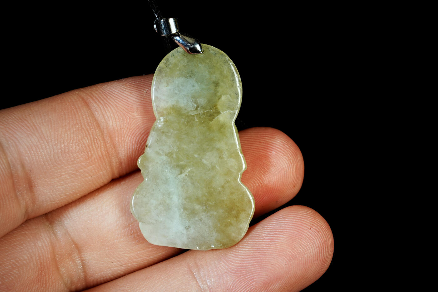 上海都达杂项专场二十一（全场包邮） 天然和田玉精雕《观音》挂件90-86