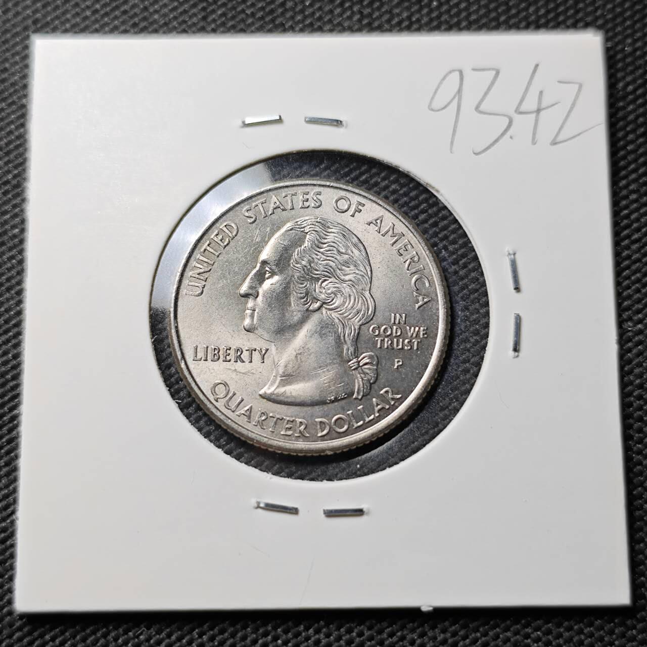 KK钱币收藏小铺  第393期  2月预留时间 周末发货  美国25分纪念币 好品