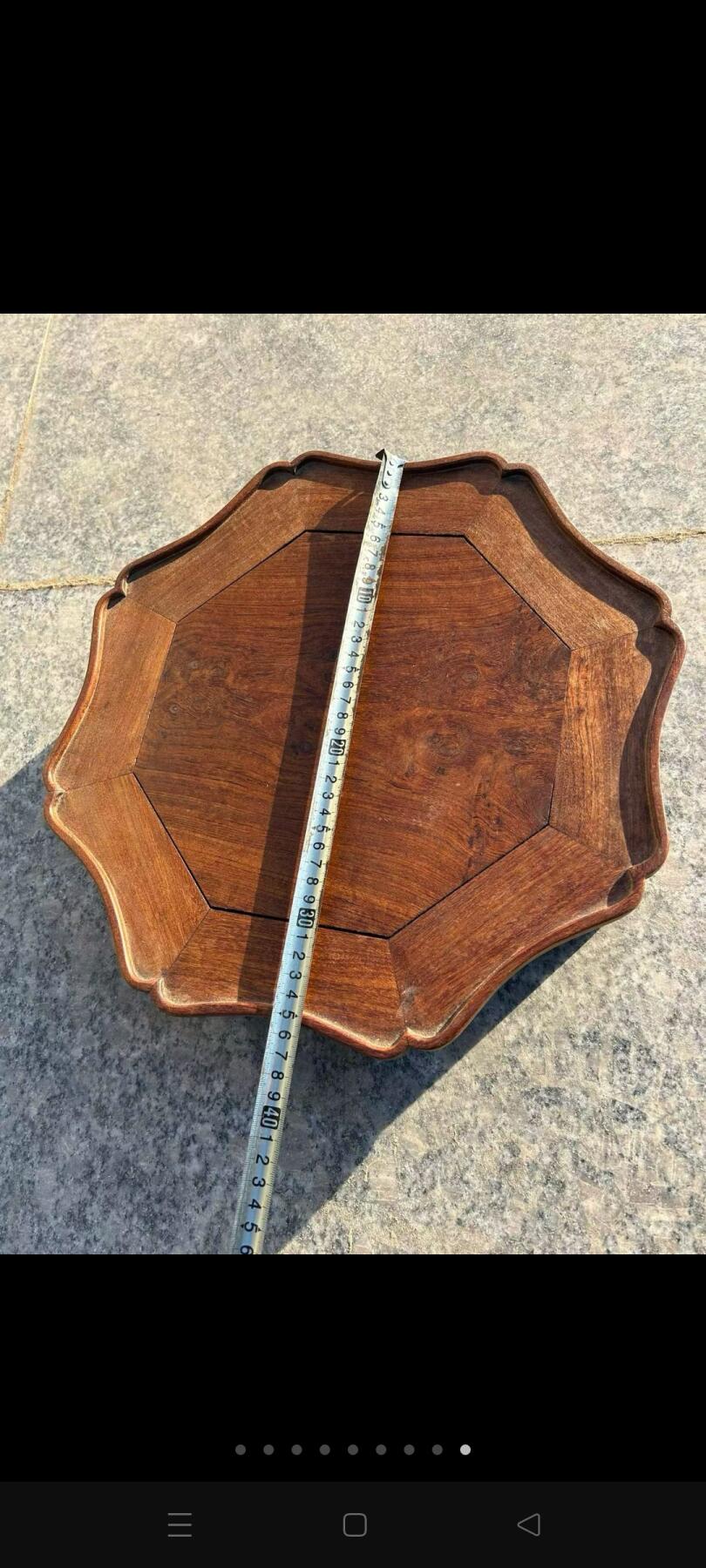 黄花梨木八角底座，可做茶桌，尺寸如图，保存特好，全品