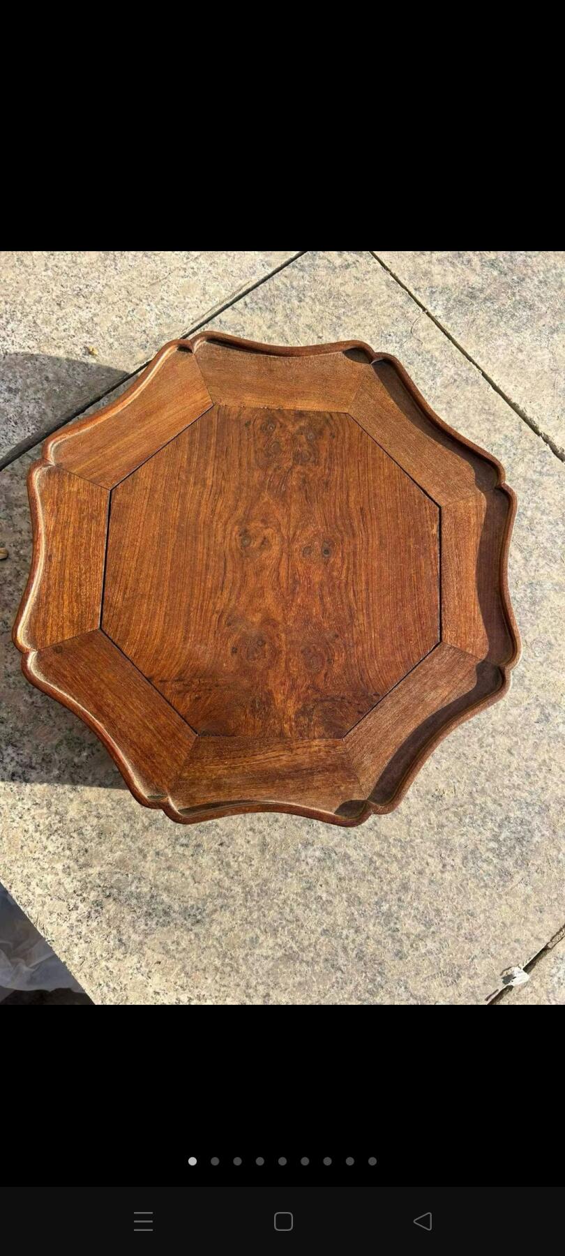 黄花梨木八角底座，可做茶桌，尺寸如图，保存特好，全品