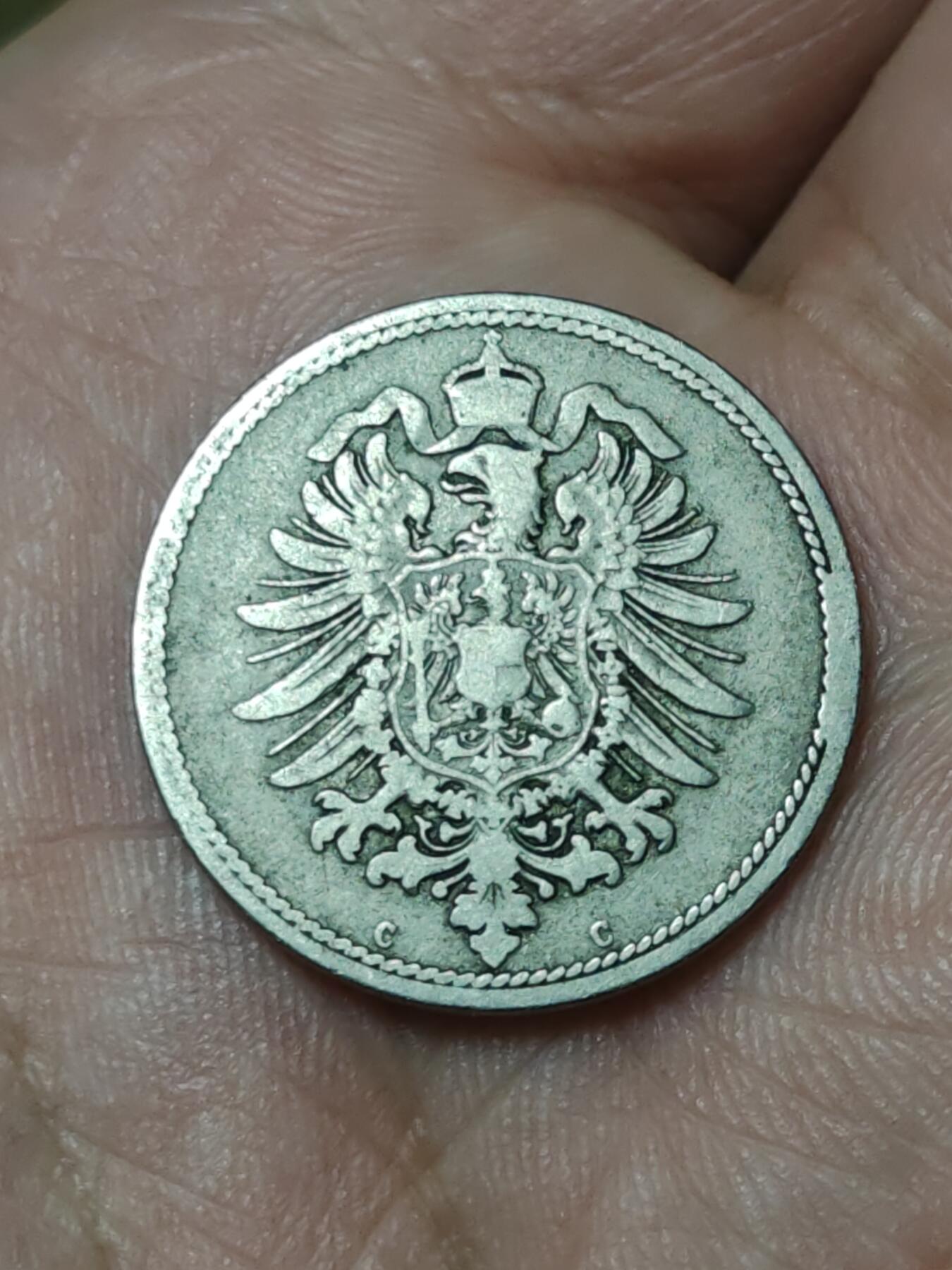 2026年第十九场(总第一百八十八场）外国好品散币场(免佣金) 流通好品稀少早期年份厂标–德意志帝国1876年10芬尼(C标，法兰克福造造)