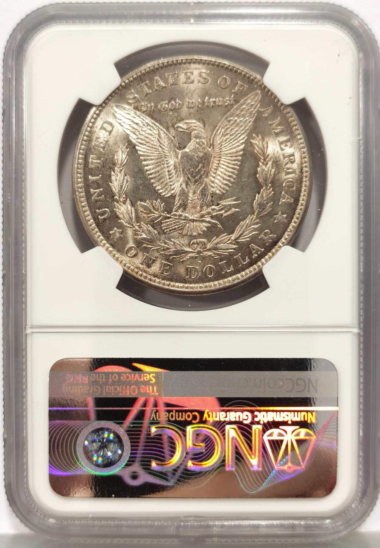 博洋堂“心向春光”2月精品大拍专场暨第160期（全场包邮） NGC MS63 美国1921年S版摩根银币，极美五彩，少见版别。