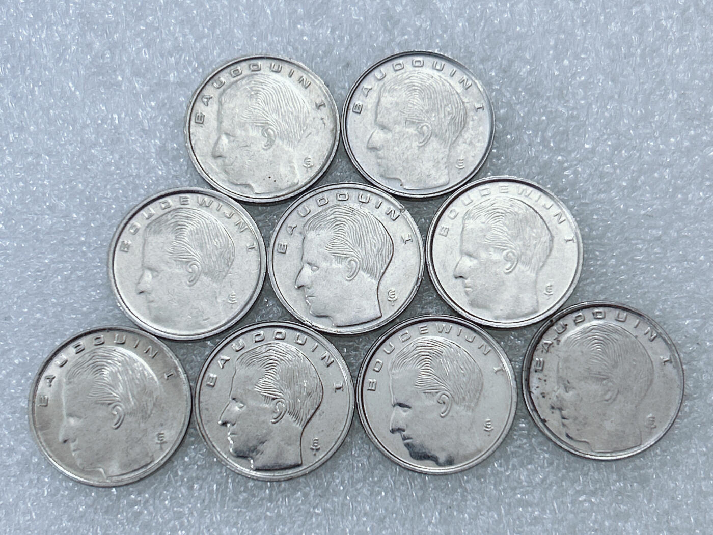 第一海外回流一元起拍收藏 散集专场  第300期 比利时1法郎硬币 9枚