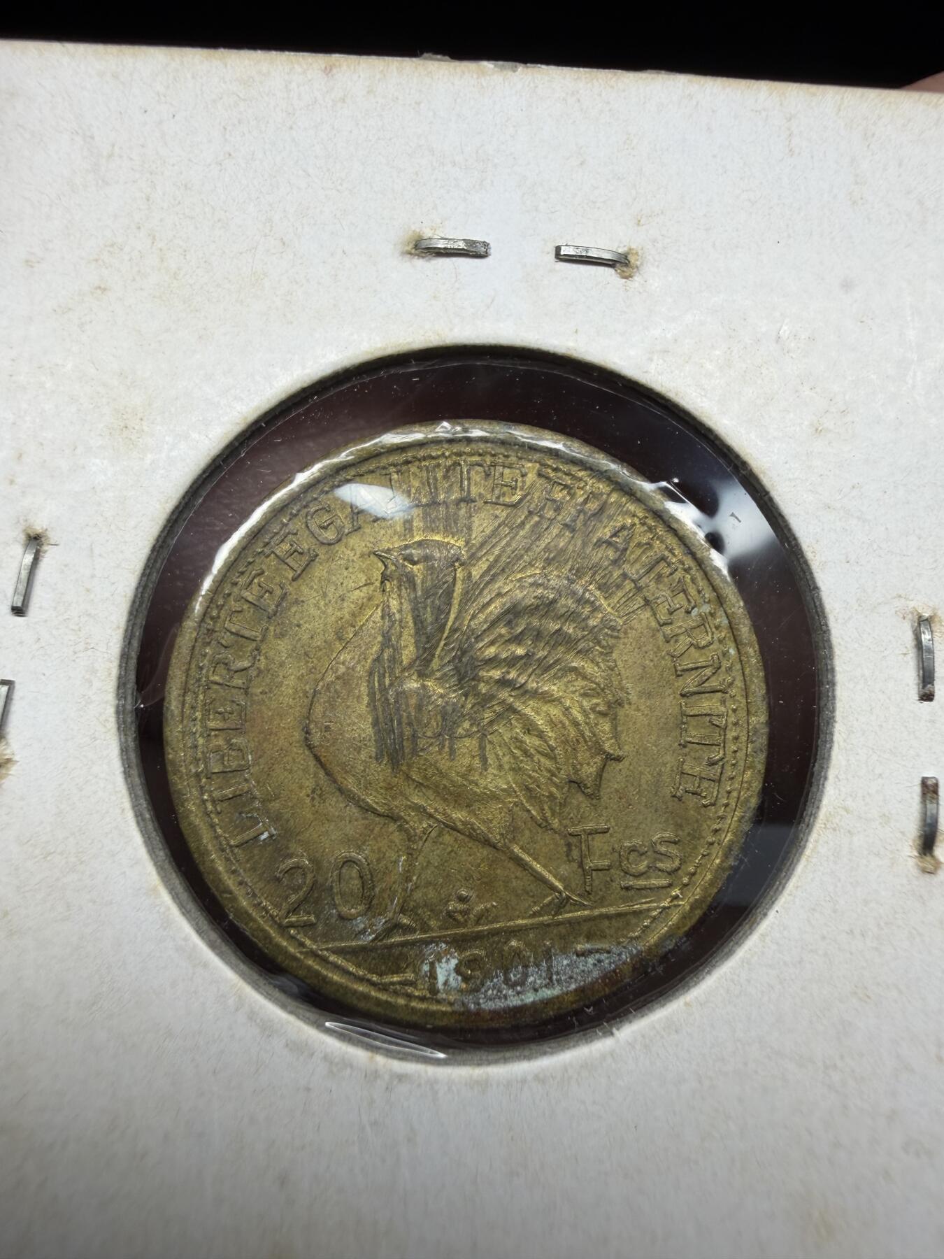 2025年集古藏今外币拍卖第二期-第4场—（总第304拍），可以寄存60天，满160元包邮。 1901年法国20分