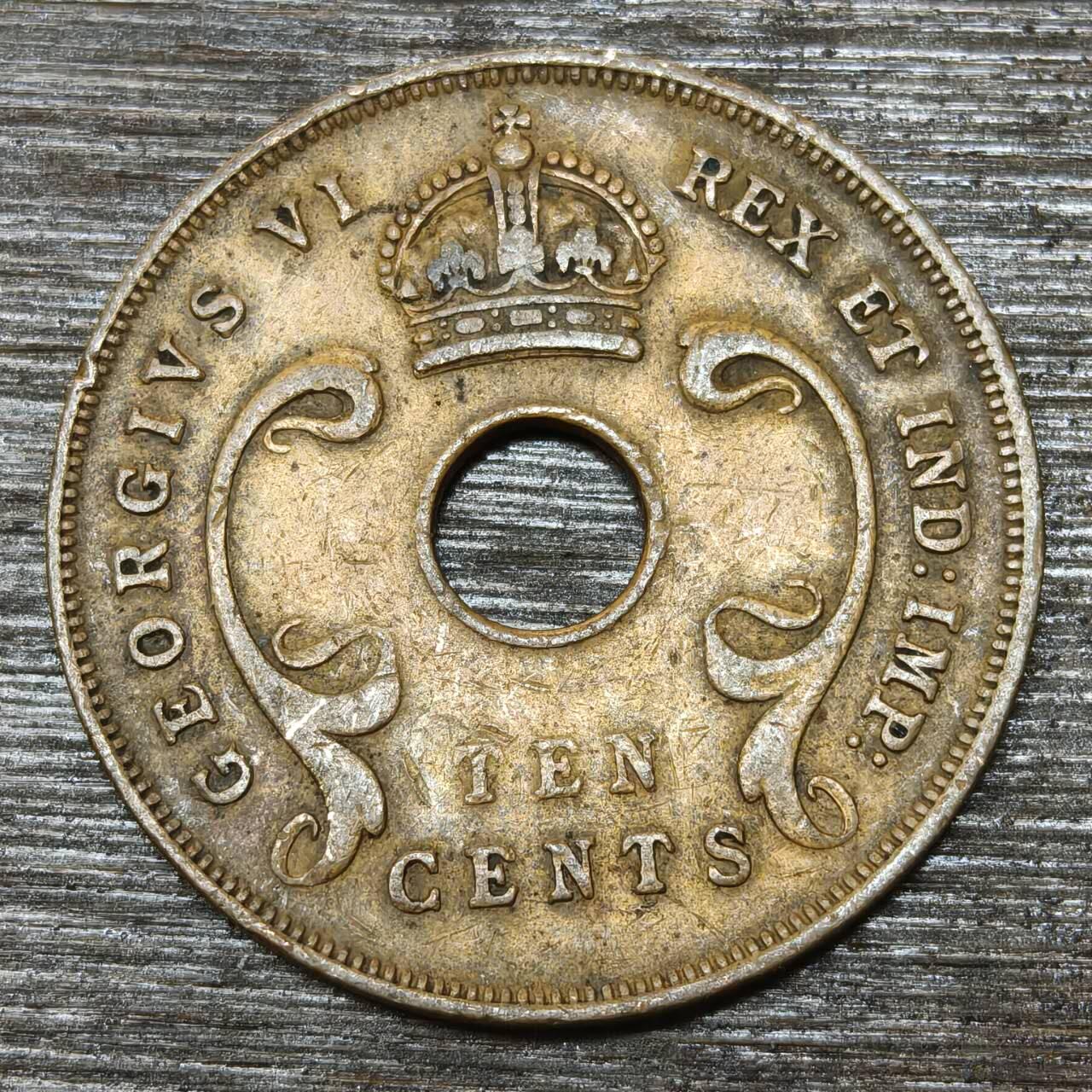 【铜匠收藏】★第146★散币专场 不寄存，30包邮。不满30元，支付5元运费。《接受代拍 代送NGC评级》 55【无寄存】英属东非 1942年 10分 乔治六世 铜币