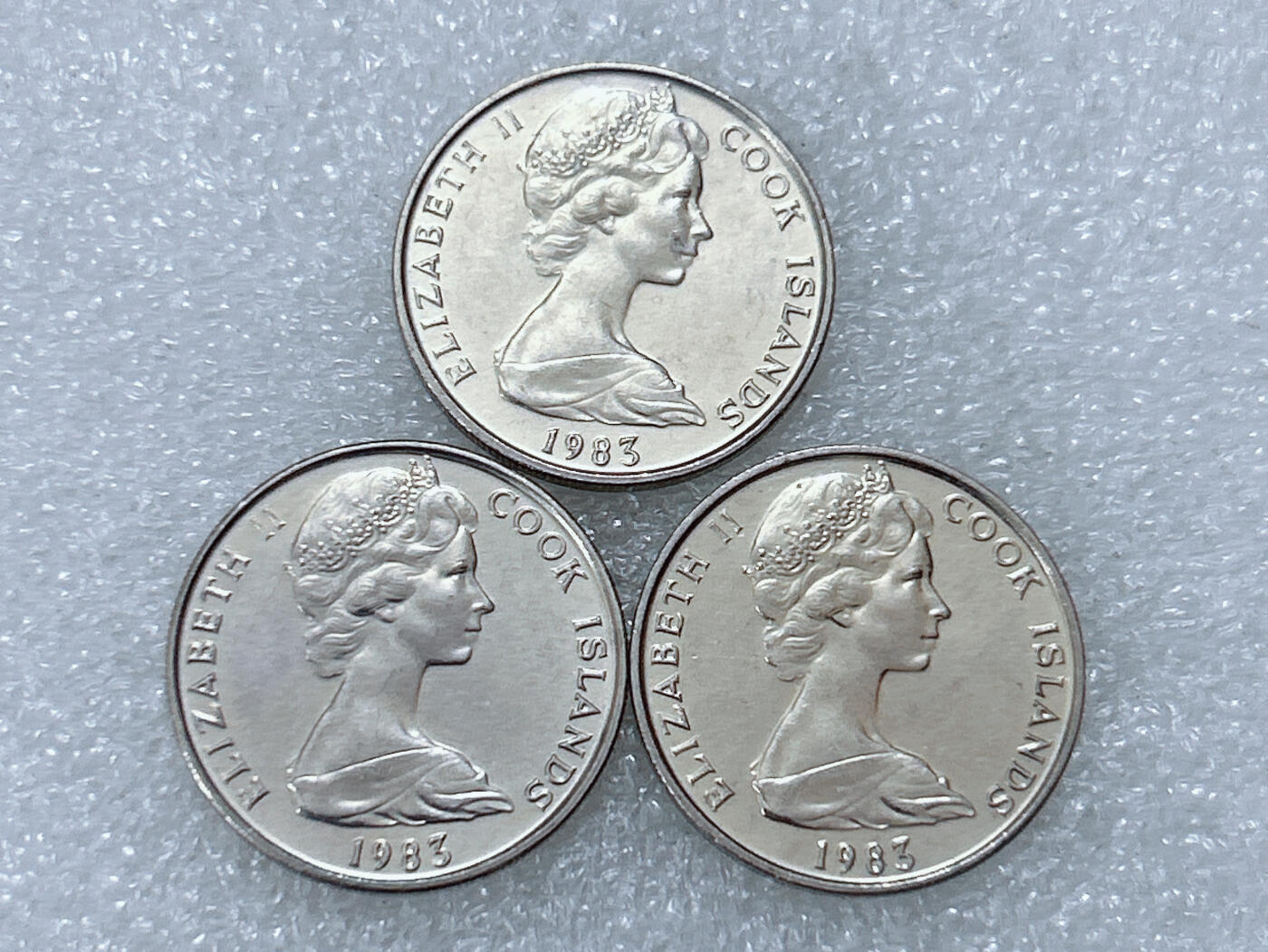 第一海外回流一元起拍收藏 散集专场  第299期 库克1983年10分硬币 3枚 原光品
