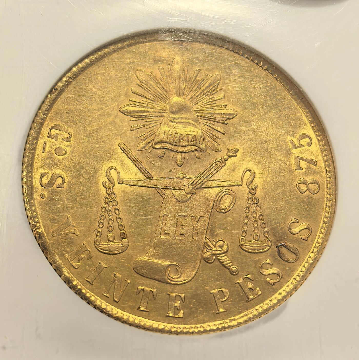 博洋堂“心向春光”2月精品大拍专场暨第160期（全场包邮） NGC MS61 墨西哥1872GO S天平鹰洋20比索大金币 经典小白盒好状态 背面鹰全羽毛 低评带wings金标