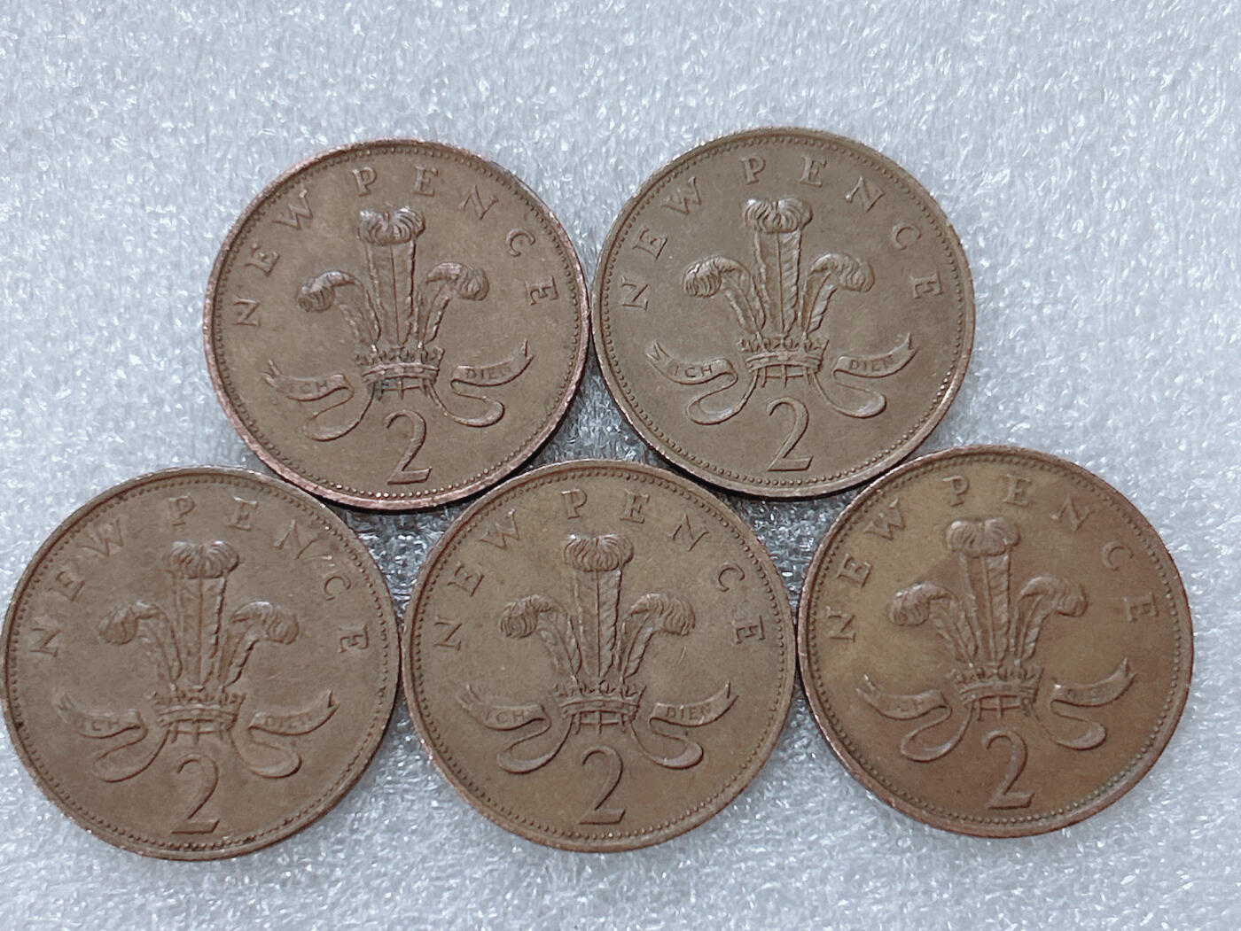 第一海外回流一元起拍收藏 散集专场  第299期 英国1980年2便士硬币 5枚