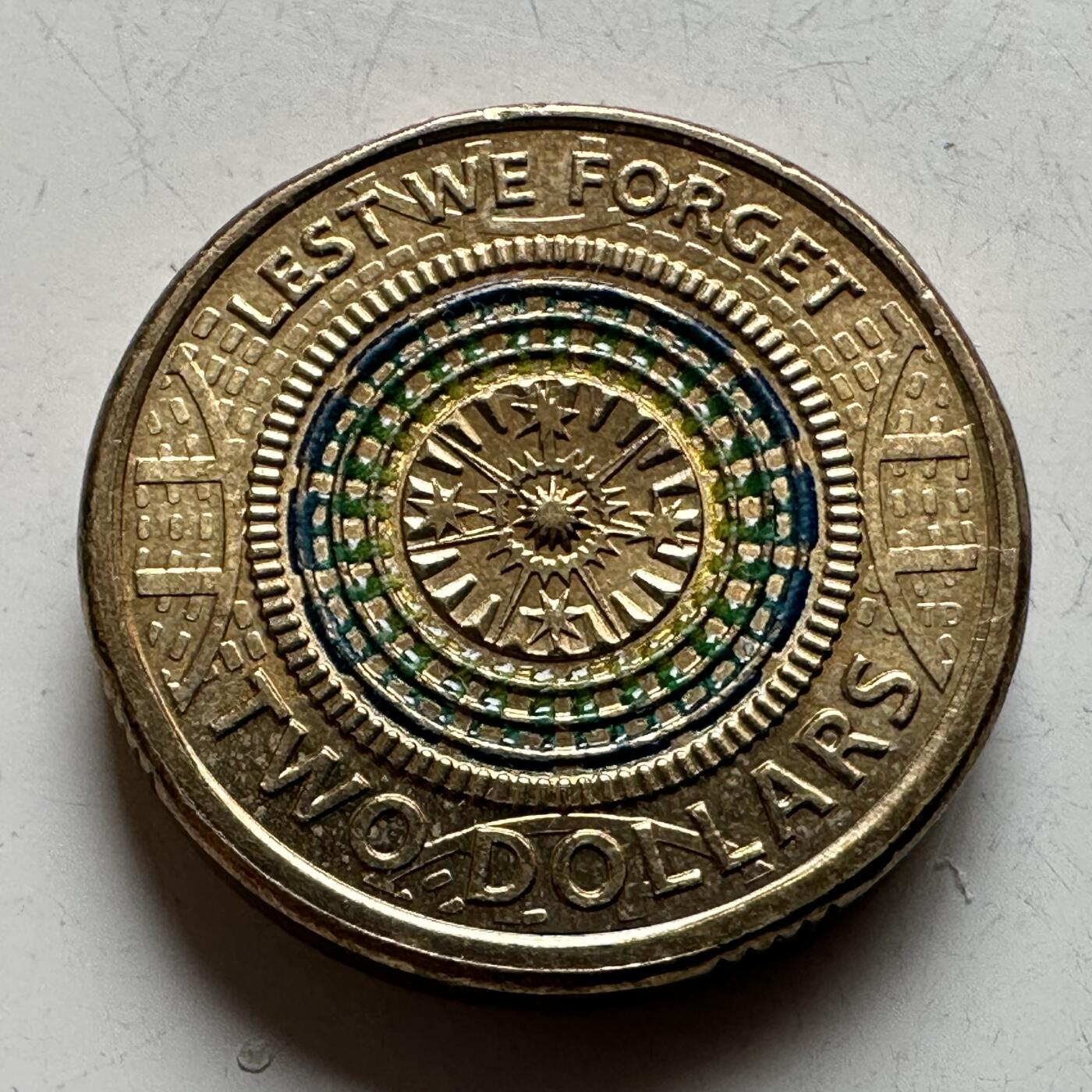 🌹外币初藏🌹🐯2026年第16场 快递将在12号停运 年前需发货的抓紧 ，年后正月十五恢复发货 澳大利亚2017年¥2彩色纪念币 c