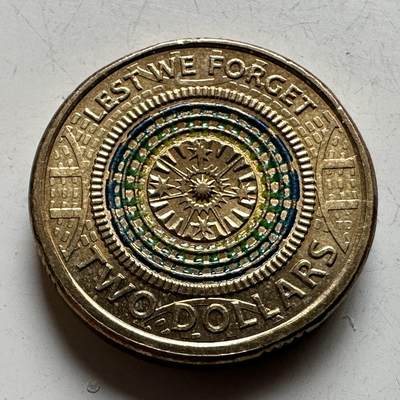 🌹外币初藏🌹🐯2026年第16场 快递将在12号停运 年前需发货的抓紧 ，年后正月十五恢复发货 - 澳大利亚2017年¥2彩色纪念币 c