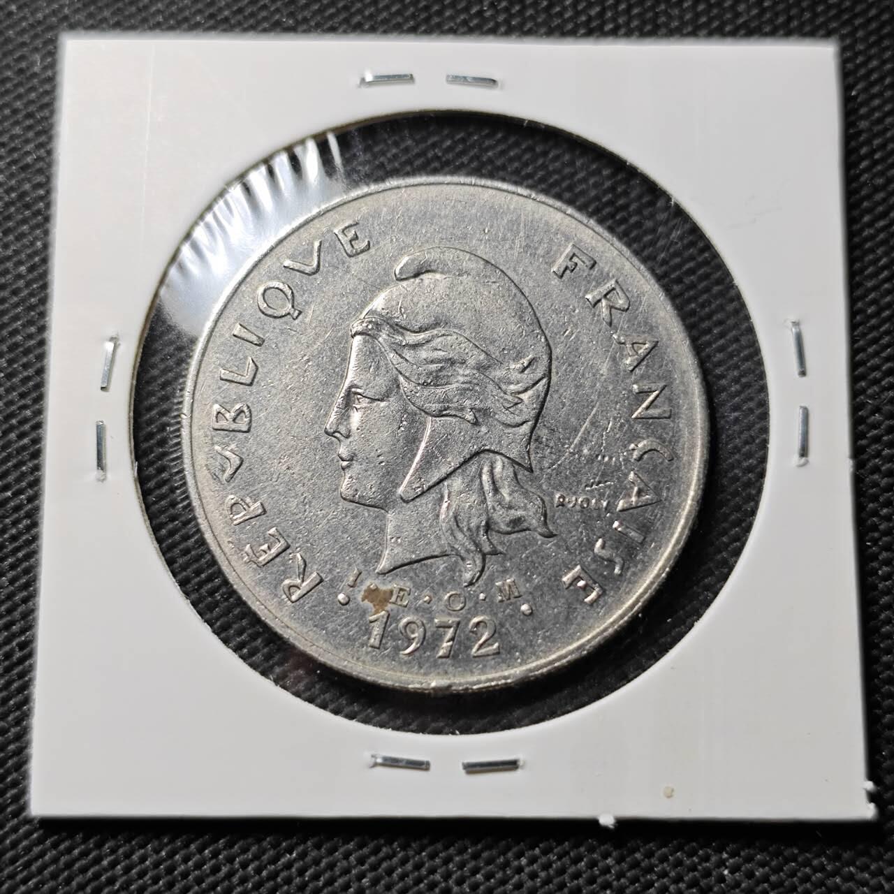 KK钱币收藏小铺  第393期  2月预留时间 周末发货  1972法属新喀里多尼亚50法郎