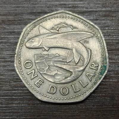 【铜匠收藏】★第146★散币专场 不寄存，30包邮。不满30元，支付5元运费。《接受代拍 代送NGC评级》 - 87【无寄存】巴巴多斯 1973年 1元 飞鱼 